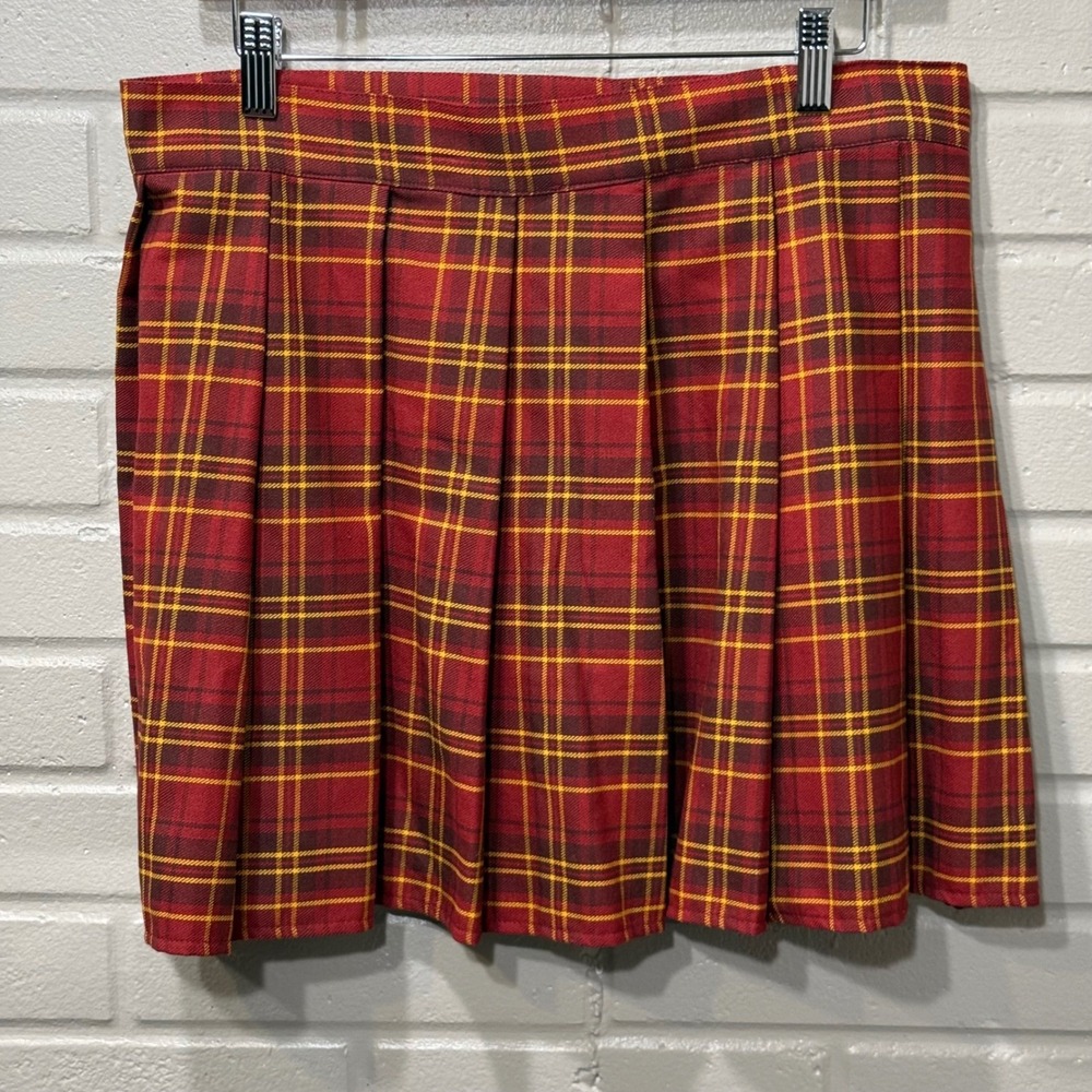 Harry Potter Gryffindor Plaid Skirt Pleated Mini NWT‎ Red Gold Lrg Hermione - Picture 6 of 13